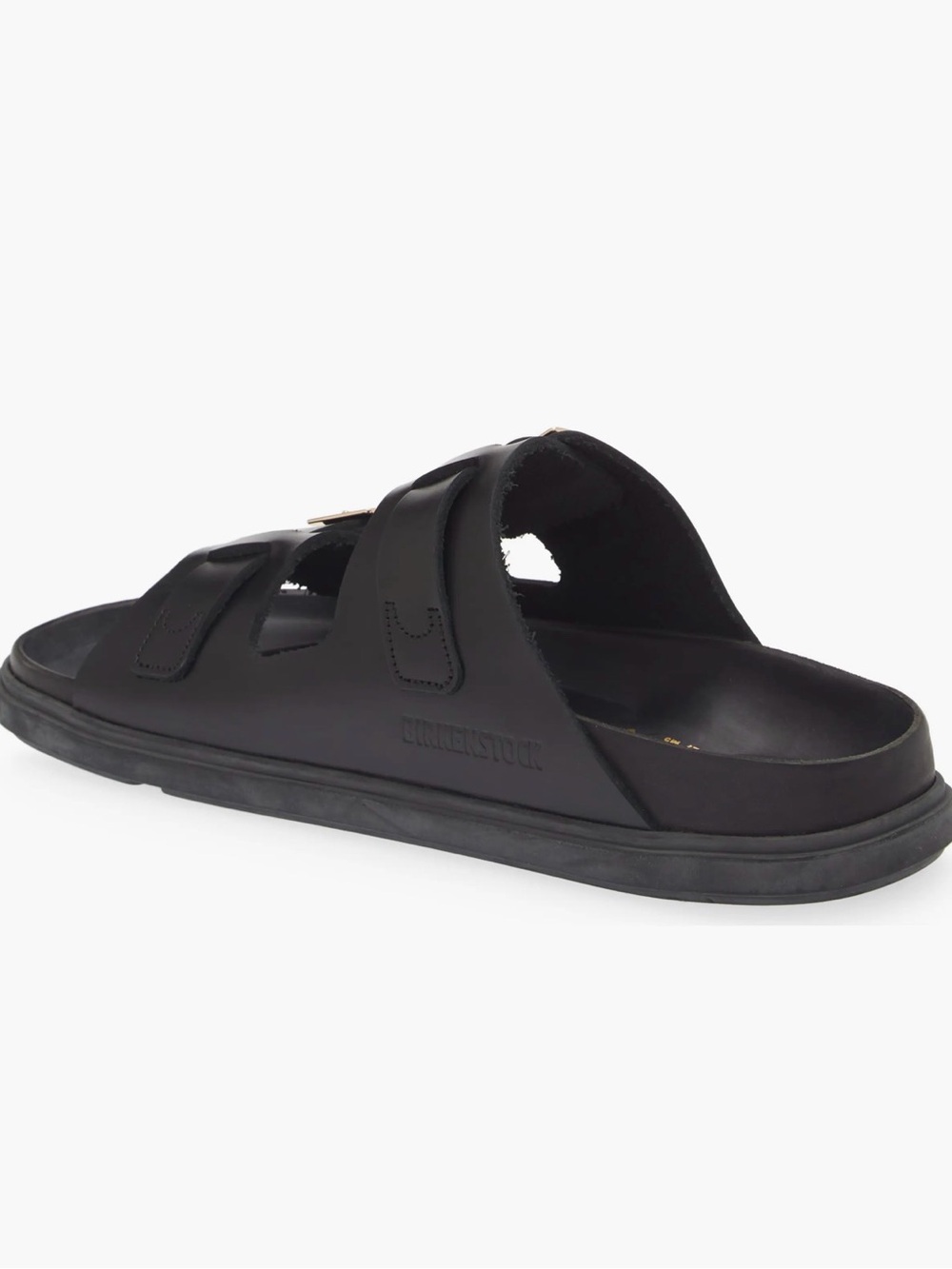 Birkenstock Black Milano Sandals with Gold Buckles - Picture 3 of 13